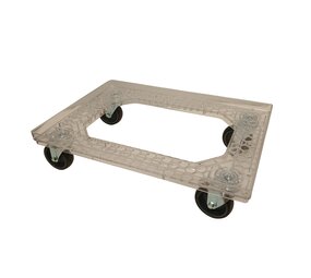 Emtrade Dolly 60x40x15 transparant met 4 rubberen zwenkwielen, nieuw Emtrade Dolly 60x40x15 transparant met 4 rubberen zwenkwielen, nieuw