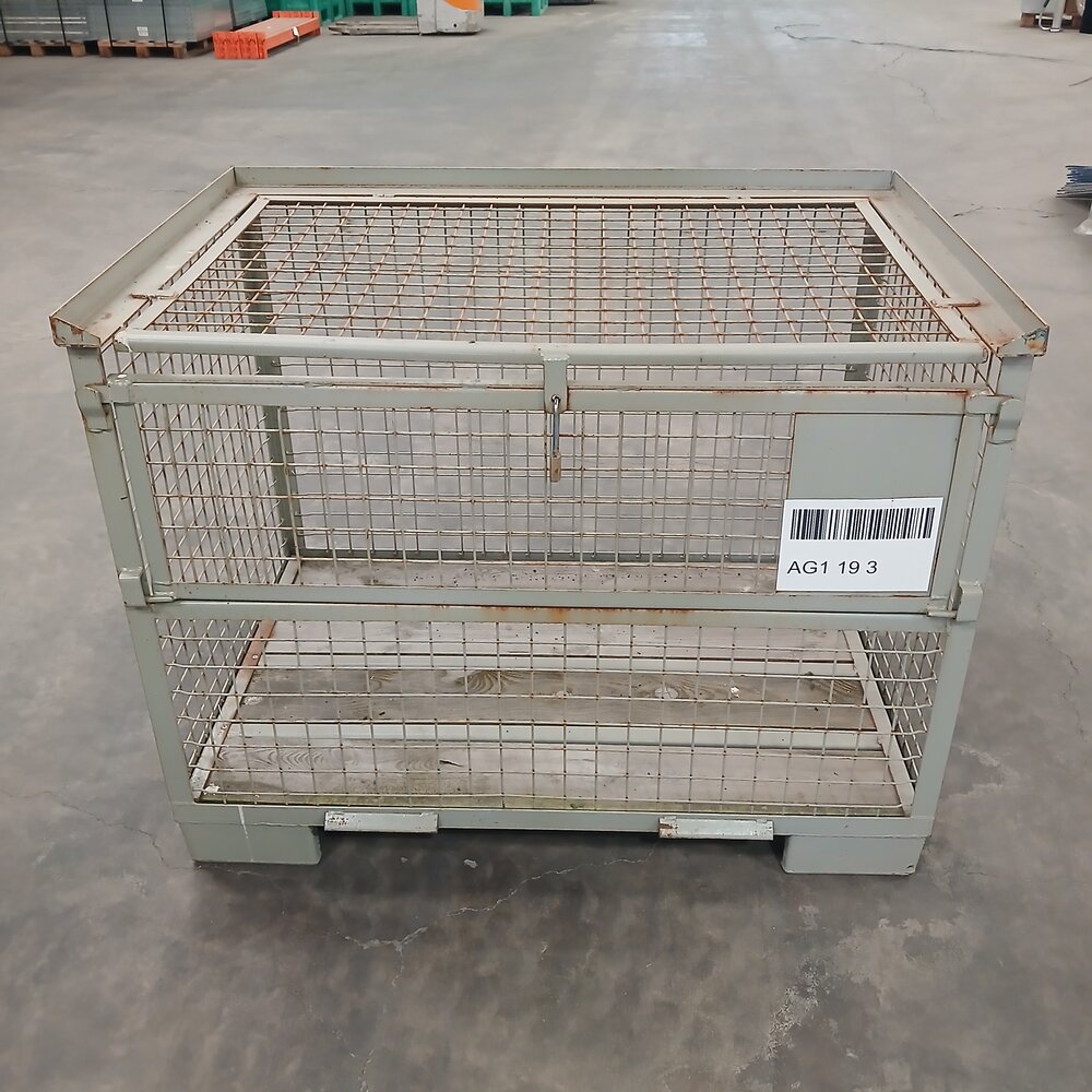 Emtrade Gaascontainer / gitterbox met klep en deksel 1235x840x975 mm , gebruikt Emtrade Gaascontainer / gitterbox met klep en deksel 1235x840x975 mm , gebruikt