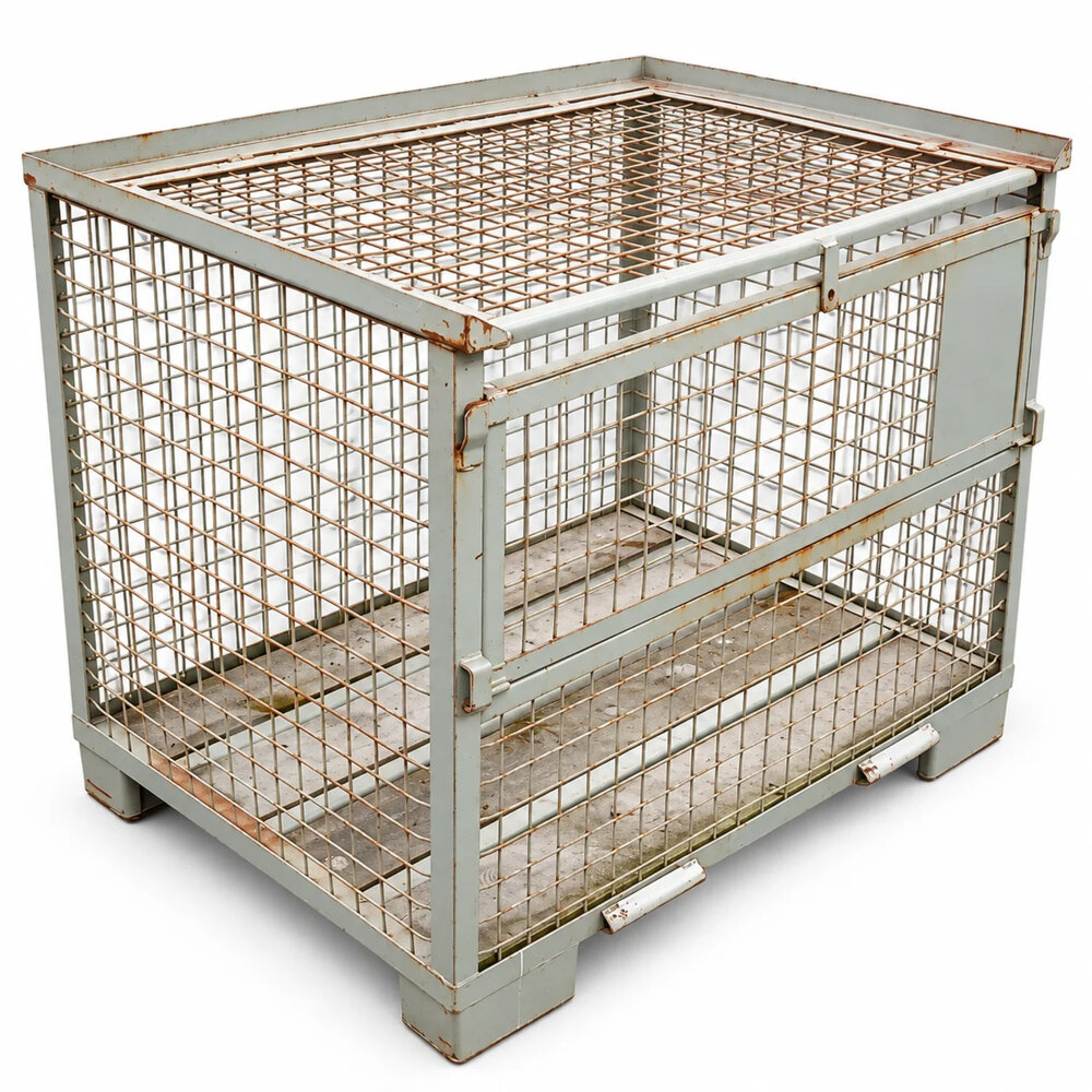 Emtrade Gaascontainer / gitterbox met klep en deksel 1235x840x975 mm , gebruikt Emtrade Gaascontainer / gitterbox met klep en deksel 1235x840x975 mm , gebruikt
