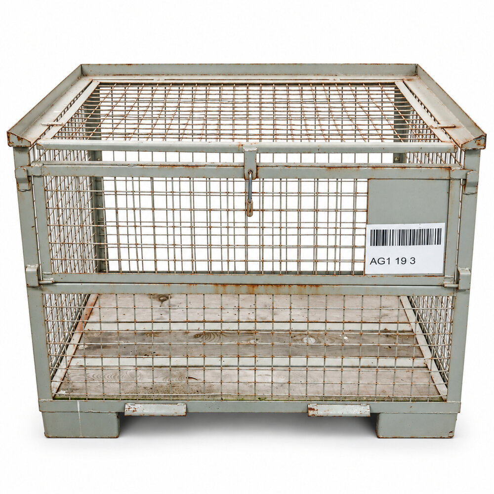 Emtrade Gaascontainer / gitterbox met klep en deksel 1235x840x975 mm , gebruikt Emtrade Gaascontainer / gitterbox met klep en deksel 1235x840x975 mm , gebruikt