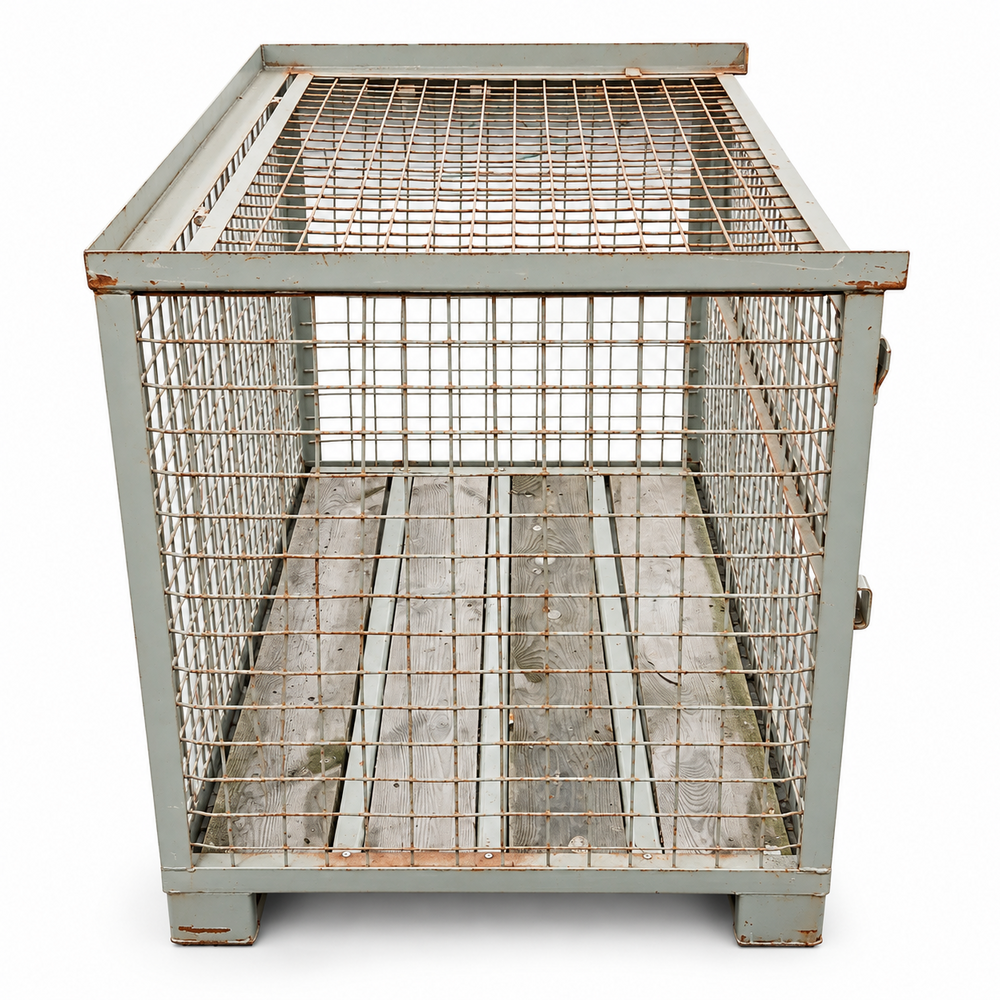 Emtrade Gaascontainer / gitterbox met klep en deksel 1235x840x975 mm , gebruikt Emtrade Gaascontainer / gitterbox met klep en deksel 1235x840x975 mm , gebruikt