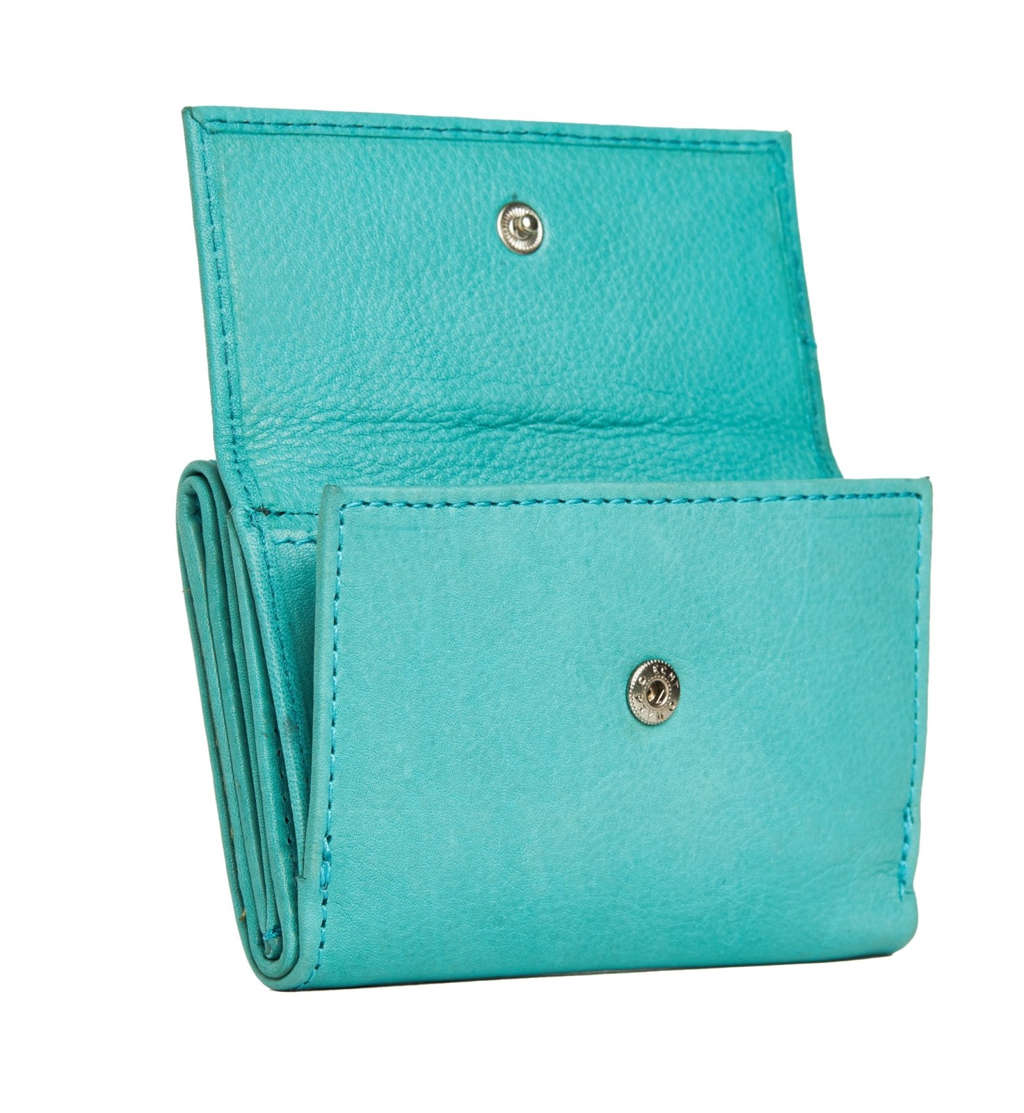 Dames portemonnee met klep - turquoise - Het