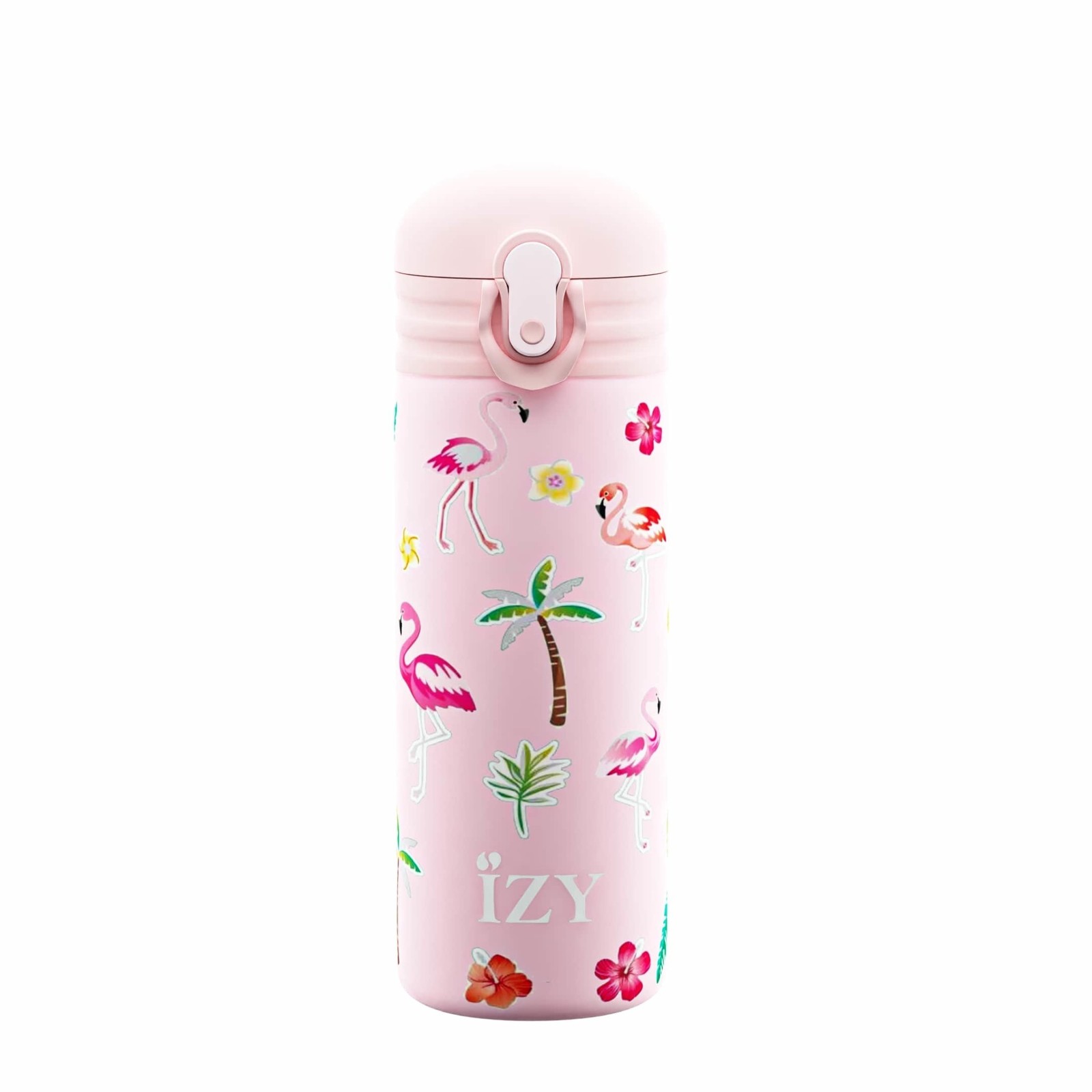 Izy Bottles Thermosfles/Drinkfles Kinderen "Roze Flamingo" 350ml