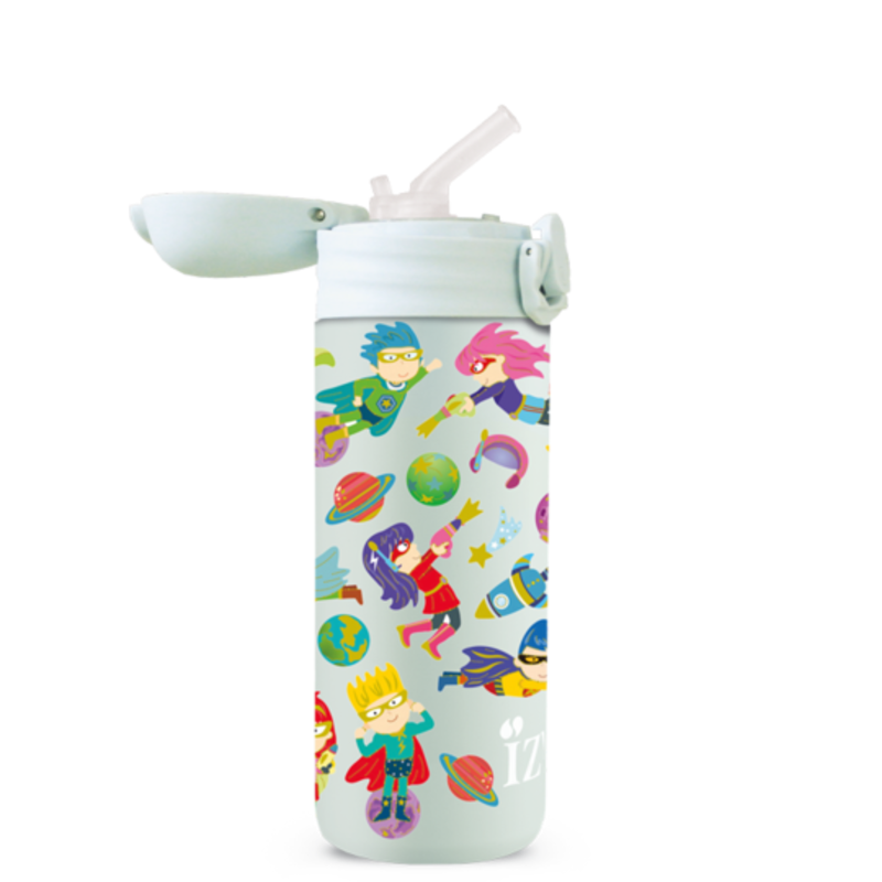 Thermosfles/Drinkfles Kinderen "Groen Superhero" 350ml