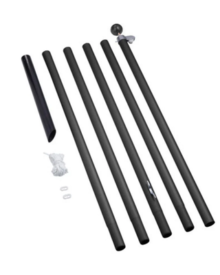 Mât de drapeau divisible 800cm noir