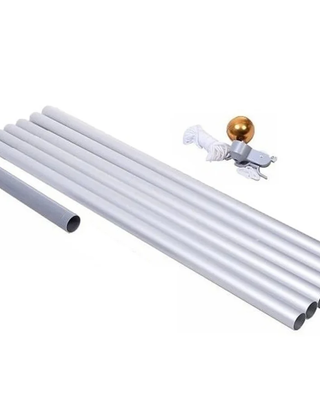 Teilbarer Fahnenmast 600cm Silber