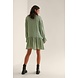 NA-KD FRILL DETAIL MINI DRESS - green flower NA-KD FRILL DETAIL MINI DRESS - green flower