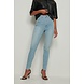 NA-KD SKINNY HIGH WAIST RAW HEM JEANS - Light Blue NA-KD SKINNY HIGH WAIST RAW HEM JEANS - Light Blue