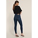 NA-KD SKINNY HIGH WAIST RAW HEM JEANS - Dark Blue NA-KD SKINNY HIGH WAIST RAW HEM JEANS - Dark Blue