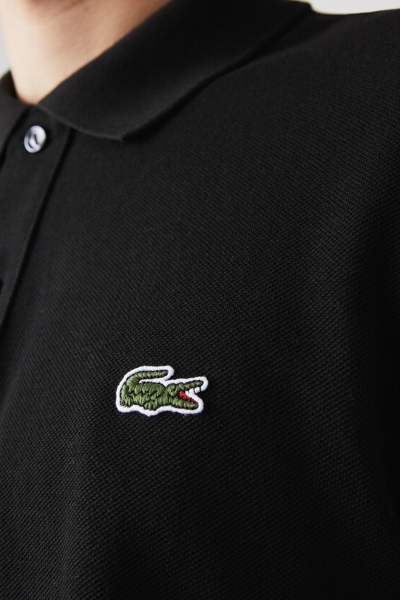 lacoste black slim fit polo