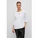HUGO BOSS Top can crêpejersey met keyhole detail-white HUGO BOSS Top can crêpejersey met keyhole detail-white