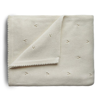 MUSHIE blanket pointelle ivory