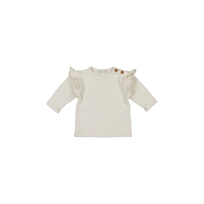BEAN'S BARCELONA cotton frilly t-shirt ecru