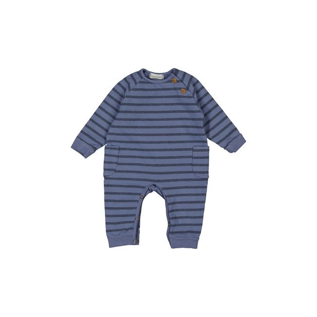 BEAN'S BARCELONA striped cotton fleece jumpsuit blue