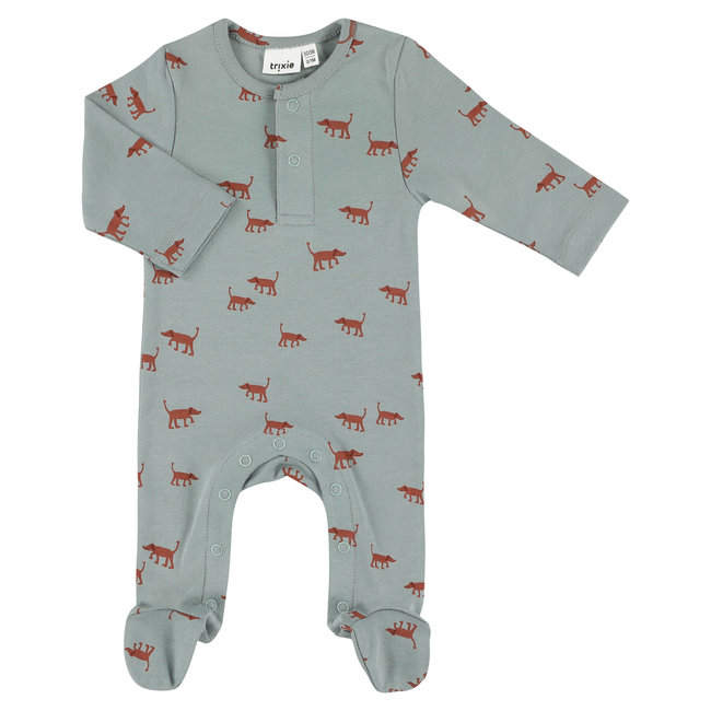 capsule Orkaan Sta in plaats daarvan op onesie with feet playful pup - Babilo