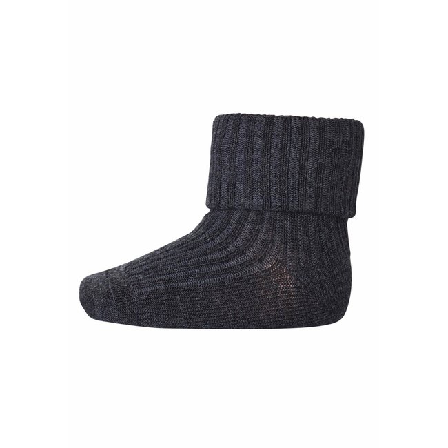 MP Denmark wool rib baby socks dark denim melange