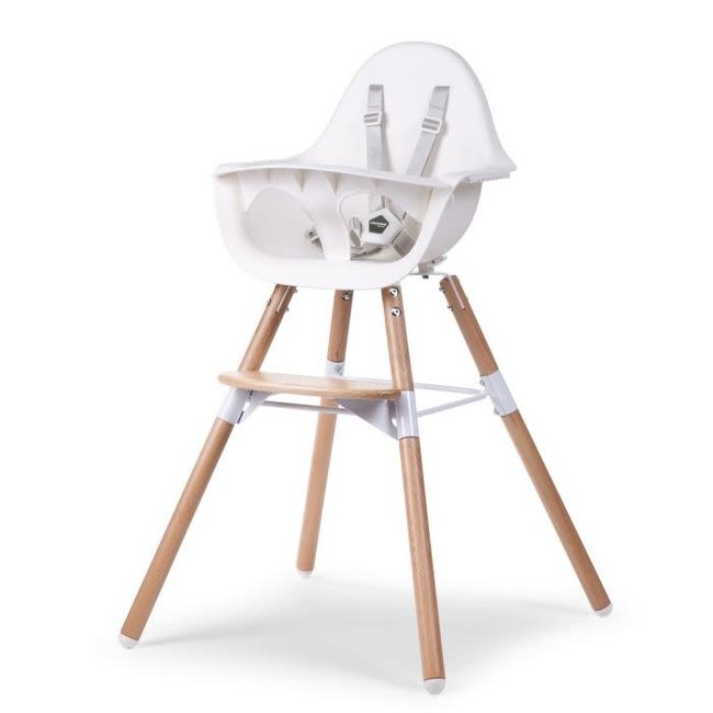 CHILDHOME evolu 2 stoel naturel / wit met beugel