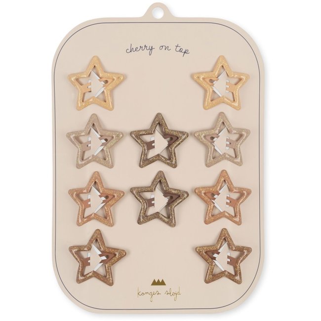 KONGES SLOJD junior hair clips star glitter rosie shade 10-pack