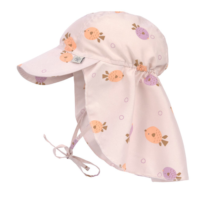 LÄSSIG sun protection flap hat fish light pink