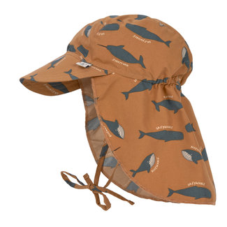 LÄSSIG sun protection flap hat whale caramel