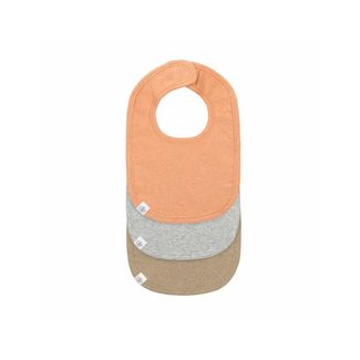 LÄSSIG newborn bib 3 stuk light grey/apricot/nature