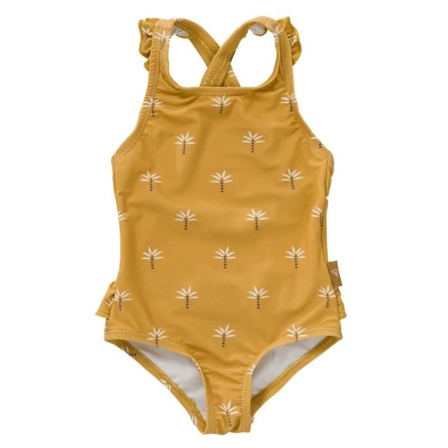 FRESK UV tanksuit girls palmtree ochre