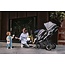 THULE sleek stroller grey melange on black with bassinet