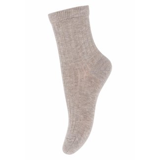 MP Denmark cotton rib socks light brown mélange