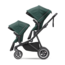 THULE sleek stroller mallard green on black with bassinet
