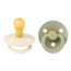 BIBS 2-pack round pacifier size 2 (ivory/sage)