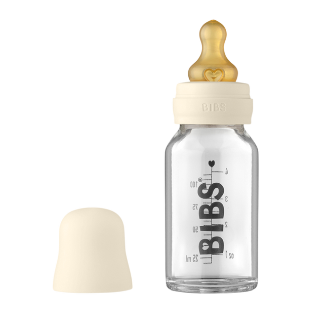 BIBS baby glass bottle 110ml ivory