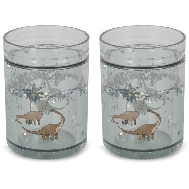 KONGES SLOJD 2-pack glitter cups dino