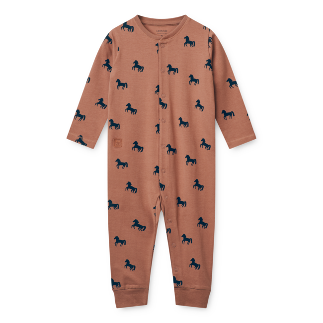 LIEWOOD birk printed pyjamas jumpsuit horses/dark rosetta