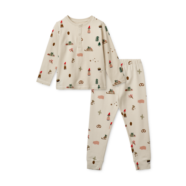 LIEWOOD Wilhelm printer pyjamas set holiday/sandy