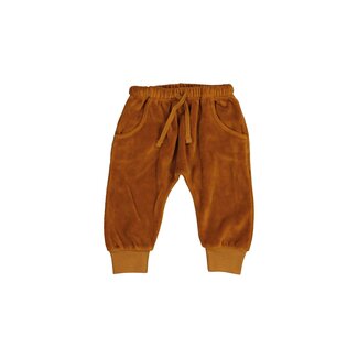 BEAN'S BARCELONA cotton velvet jogging caramel