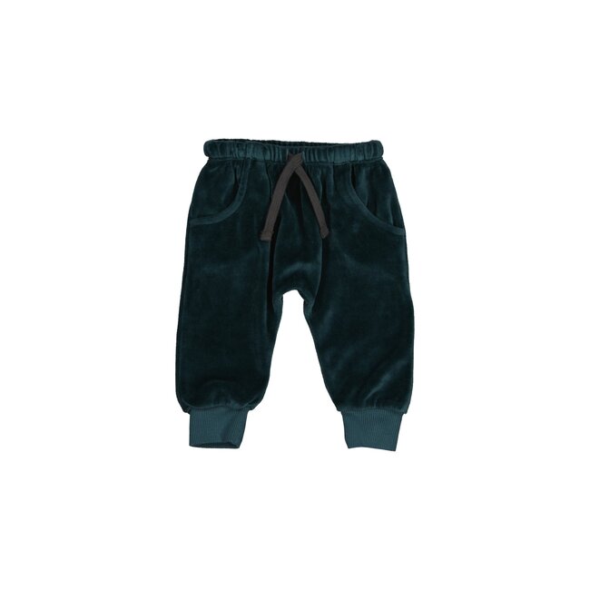 BEAN'S BARCELONA cotton velvet jogging green