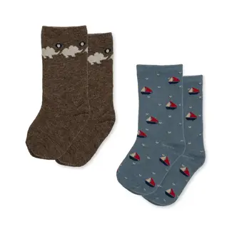 KONGES SLOJD lapis socks elephant/boot 2-pack