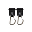 LÄSSIG stroller hooks with carabiner black 2 pack