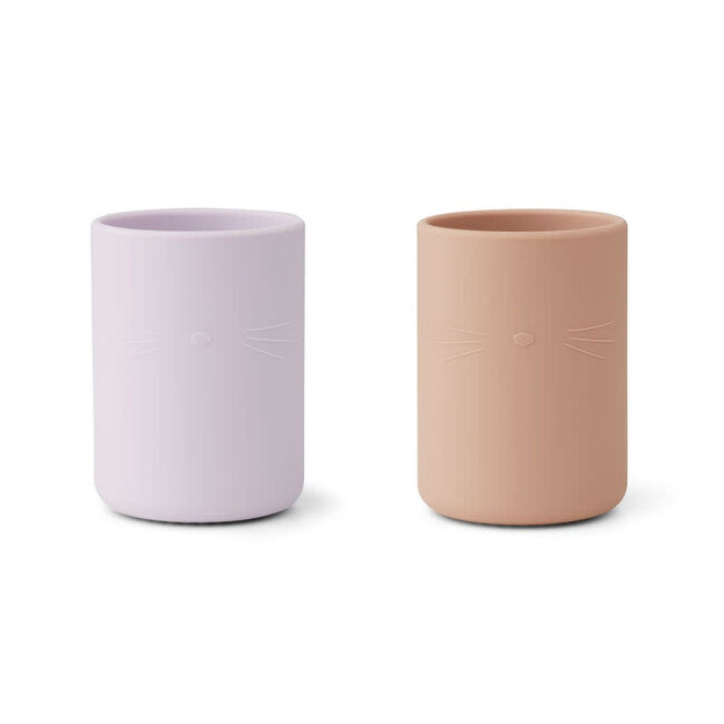 LIEWOOD ethan silicone cup 2-pack lavender/rose