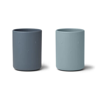 LIEWOOD ethan silicone cup 2-pack blue