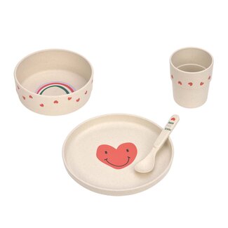 LÄSSIG dish set PP/cellulose Happy Rascals - heart lavender