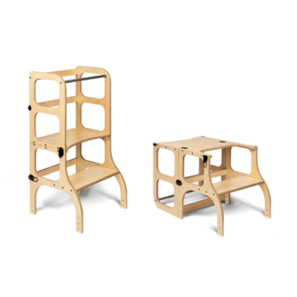 ETTETETE step'n'sit helper tower - table wood (black clasps)