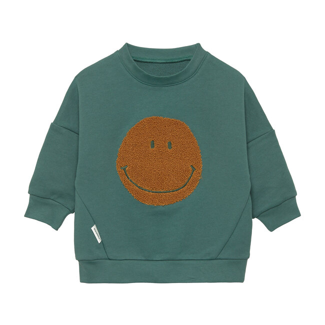 LÄSSIG kids sweater GOTS little gang smile ocean green