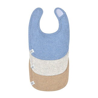 LÄSSIG newborn bib 3 stuk blue/light grey/nature