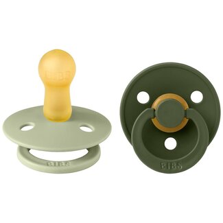 BIBS 2-pack round pacifier size 2 (sage/hunter green)