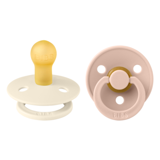 BIBS 2-pack round pacifier size 2 (ivory/blush)
