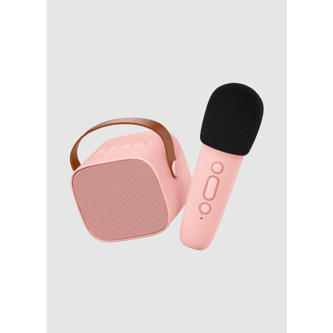 LALARMA karaoke set - wireless speaker & microphone pink