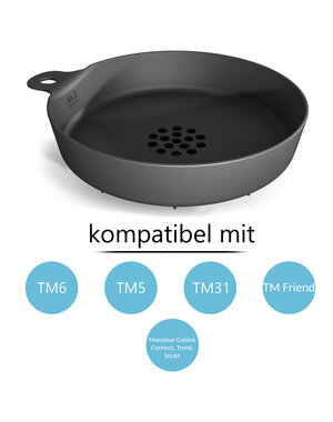 Mixle Spätzlereibe kompatibel mit Thermomix TM6, TM5, TM31, TM Friend & Monsieur Cuisine Connect, Trend, Smart, Spätzleaufsatz, Spätzle, Zubehör