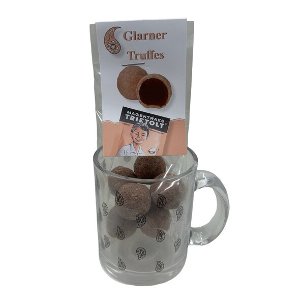 Geschenk Glarner Tasse mit Truffes