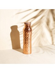 Kupfer Trinkflasche 900 Ml Hammerschlag Design | 99,9% Reines Kupfer | Ayurveda Wasserflasche Handgefertigt